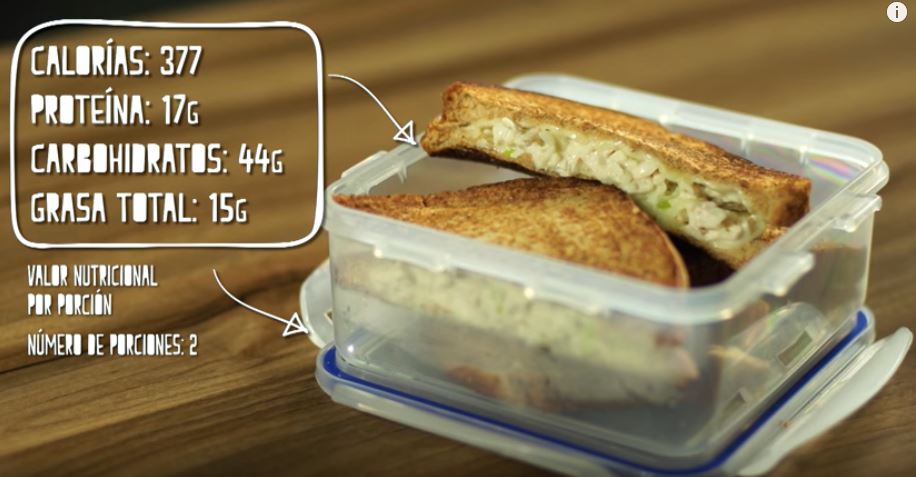 Sandwich de pollo y manzana