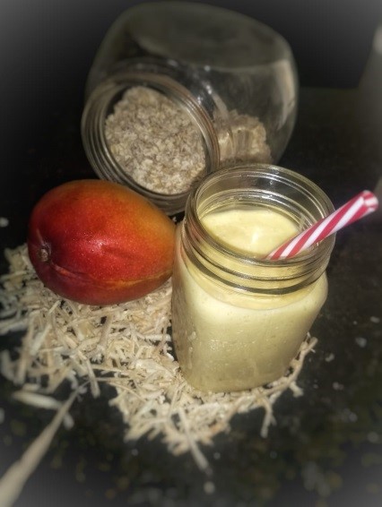 batido de mango y avena