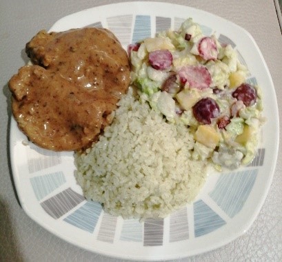 Arroz verde con cañón de cerdo